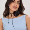 Joias Transfronteiriças Europeias e Americanas Artesanais DIY Alça Multiuso Gola Rosa Design de Flor de Tecido Colar de Cetim