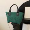 Bolso de compras de gran capacidad de estilo coreano al por mayor, bolso de lona artístico informal, bolso de hombro de pana retro simple para mujer