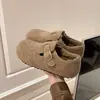 Nuevos Birkenstocks de Felpa Otoño/Invierno 2026 para Mujer Versátiles de Felpa Gruesa Cómodos sin Cordones Zapatos de Algodón Cálidos Mocasines
