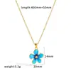 Tingduo Ins Brincos de Flor com Gotejamento de Óleo Conjunto de Colar e Brincos de Aço Inoxidável Brincos Coloridos Frescos de Alta Qualidade