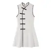 Vestido Corto Elegante de Moda 2026 Estilo Europeo y Americano Transfronterizo Venta al por Mayor para Mujer Ajustado Hebilla de Nudo 5029274