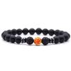 Accesorios de Explosiones Transfronterizas Piedra Volcánica Negra Mate de 8 mm Piedra de Ámbar Piedra del Viento Pulsera de Energía Yoga para Mujeres Venta al por Mayor
