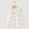 Vestido de niña 2023 Ropa de verano Delgada Algodón puro Manga corta Infantil Bebé Falda Estilo falda floral con volantes
