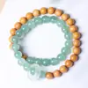 Pulsera de Sándalo Indonesio Doble Círculo 0.8 DIY Ágata Hebilla de Paz Estilo Unisex Juego Cultural Pulsera de Sándalo Venta al por Mayor