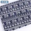 Tecido de algodão com estampa de linho tecido para saias toalha de mesa forro de bolsa de maquiagem bolsa calças tecido com estampa de ondas azul e branco