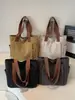 Bolsa de Lona Tote de Gran Capacidad, Estilo Nuevo para el Trabajo, Viajes Diarios, Versátil, Artística, Ropa de Estudiante, Bolso de Tela de un Solo Hombro, Bolso Cruzado