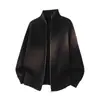 Roupas Masculinas ACU Cardigan simples com zíper duplo e gola alta, suéter de malha para homens, novo produto outono e inverno 2026, jaqueta quente de cor sólida