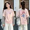 Camiseta de rayas de manga larga de moda para niñas, nueva colección primavera/otoño, top casual de algodón estampado para niñas pequeñas y mayores