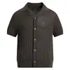 Cardigan Vintage Yipinjia Old Money de Punto con Manga Corta para Hombre y Mujer, Top Holgado y Casual con Cuello Polo para Verano