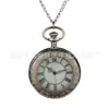 Relógio de bolso de quartzo grande nostálgico design de escala romana prateada vidro de cor mágica relógio de bolso de renda relógio 1017