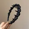 Diadema elegante de puntos con dientes, antideslizante, que aumenta la altura, accesorio para el cabello vintage de otoño e invierno para mujer