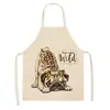 Delantal Lindo de Dibujos Animados Europeo y Americano Delantal de Cuello con Estampado de Perro de Animación Delantal de Lino para Cocina Casera para Conjunto
