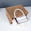 Nuestra propia fábrica bolsa de lino interior lona impermeable bolsa de lino graffiti planta extensión teñido bolsa de lino