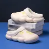 Chinelos Casuais de Algodão de Tamanho Grande para Homens no Inverno, Novos, com Pelúcia Adicional, Sapatos de Algodão Quentes para Casais, Chinelos de Solado Grosso para Casa e Exterior
