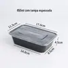 Caixa de Refeição Descartável Retangular com Tampa Lancheira Transparente Embalagem para Levar Fast Food Caixa para Embalar Frutas Conservação de Frescor Tigela Bento Espessa
