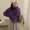 Cárdigan de Punto de Lunares Retro Chaqueta para Mujer Manga Larga Holgada Estilo Coreano Ropa de Abrigo Suéter Estilo Perezoso Ropa de Primavera y Otoño Top