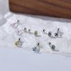 Pendientes Sencillos de Plata 999 para Mujer con Diseño de Cara Sonriente, Tornillo de Cierre, Elegantes y de Moda para el Uso Diario, No Necesitan Quitarse para Dormir