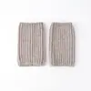 Polainas de punto a rayas para otoño e invierno, de color liso, manguitos de pierna superpuestos, pantalones casuales con polainas de punto superpuestas - al por mayor