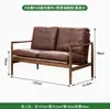 Sillón Individual Vintage de Madera Maciza Nórdica, Silla de Plumas de Cuero Genuino, Sillón Reclinable Perezoso con Relleno de Alta Resiliencia y Alta Resiliencia