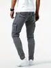 Jeans Ajustados Skinny para Hombre Hme con Bolsillos, Pantalones Cónicos de Moda, Exclusivamente para Mercados Transfronterizos Europeos y Americanos, Temu Tiktok