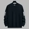 Camiseta de Manga Larga para Hombre en Otoño e Invierno, Marca de Tendencia Ins, Camiseta Base Casual Gruesa Holgada para Estudiantes Jóvenes, Sudadera con Estampado y Cuello Redondo