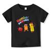 Blocos de construção digitais numberblocks roupas camiseta de manga curta conjunto infantil de tops e calças desenho animado estampado ins moda