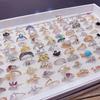 Anel de marca mista pequeno fresco com microzircônia cravejada Anel de cauda de pérola simples moda coreana anel versátil joia