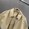 Chal de solapa de doble botonadura de nuevo estilo 2026 con cinturón desmontable, Elegante capa estilo ropa de trabajo, Gabardina corta