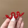 Horquilla de serpiente roja de diamante rojo para año nuevo, horquilla de serpiente roja, clip lateral para este año de vida, horquilla rota de alto nivel que combina con todo, accesorios para el cabello