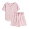 Pijama de Algodón Puro Doble Capa Estilo Japonés Muji para Hombre, Manga Corta, Verano, Shorts de Hilo Arrugado, Ropa de Casa