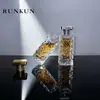 Atacado em estoque de frascos de perfume, frascos de perfume de vidro, frascos de vidro vazios, portáteis, de alta qualidade, de alta aparência, frascos retangulares transparentes