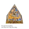 Pirâmide de Bola de Cristal Natural 5/6/8cm Ornamento de Mesa Chakra Cascalho Colorido Pirâmide de Resina Epóxi
