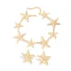 Collar Colgante Estrella de Mar Vacaciones Marinas Transfronterizo Europeo y Americano Moda Personalidad Geométrico Fideos de Metal Traje Mujeres