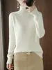 Venta al por mayor transfronteriza de suéteres de punto de cuello alto nuevos para otoño e invierno para mujer, tops de punto con cuello alto, cuello alto grueso y versátil para apilar