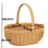 Cesta de Palha Sintética Tecida à Mão, Cesta para Exibição de Frutas, Cesta de Legumes, Cesta Decorativa para Presentes, Cesta Portátil Multiuso para Armazenamento