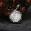 Plata de Ley S925 Zakilam Luz Colgante Redonda Lujo Vintage Estilo Nacional Nicho Colgante Accesorios de Estilo Étnico Versátiles