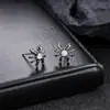 Brincos de aranha escuros transfronteiriços europeus e americanos para homens, luxo leve, design de nicho de alta qualidade, brincos da moda para mulheres, acessórios de Halloween