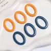 Estilo Japonés Minimalista Color Sólido Aro Hueco Ovalado Accesorios de Resina Pendientes Colgante para DIY Funda de Teléfono Materiales Venta al por Mayor