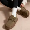 Zapatos Birkenstock para Mujer de Terciopelo Cálido con Velcro para Otoño e Invierno Suela Gruesa Zapatos de Algodón Punta Redonda Retro Slip-on Venta al por Mayor Directo de Fábrica