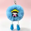 Pingente Chaveiro Pom-Pom Fofo Pingente de Bolsa Chaveiro de Desenho Animado Formato Criativo DIY Desenho Animado Pelo Sintético de Lontra