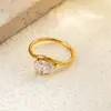 Joia Cruzada Europeia e Americana Anel em Formato de S de Aço Inoxidável Banhado a Ouro 18K Estilo Ins Anel de Zircônia Facetada cravejado com Diamantes Gota d'Água