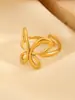 Anillo Abierto de Mariposa Dinámico de Gama Alta Versátil de Lujo de Nicho para Mujer, Anillo de Dedo Índice de Mariposa de Diseño de Moda Personalizado al por Mayor