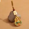 Pingente Chaveiro de Metal de Alta Qualidade, Cabacinha Oca, Estilo Chinês Cinnabar, Ornamento Fofo