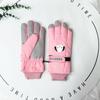 Luvas de Esqui Femininas para Outono e Inverno, Espessadas e Forradas com Lã, Ciclismo ao Ar Livre, à Prova de Vento, Repelentes à Água, Quentes, Design Fofo de Desenho Animado, Compatíveis com Tela Sensível ao Toque