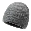 Chapéu de tricô grosso de outono e inverno para homens, chapéu de lã quente, chapéu versátil para clima frio ao ar livre, chapéu casual esportivo com proteção para as orelhas