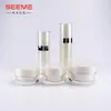 Frascos Dispensadores de Acrílico de Alta Qualidade para Skincare, Frascos Vazios Redondos Retos para Loção e Creme, Conjunto Completo de Frascos Cosméticos Personalizados