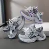 2026 Nuevos Zapatos de Malla tipo Dad para Niñas Morado Dibujos Animados Velcro Zapatos Deportivos Transpirables Antideslizantes Zapatos Casuales para Niños