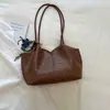 2026 Bolso Tote Nuevo con Patrón Tejido, Bolso de Hombro de Gran Capacidad para el Trabajo, Bolso de Mano Color Sólido Estilo Coreano, Bolso de Hombro de Moda
