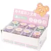Caixa Colorida Macaron Ursinho Fofo Porta-Bilhete Alfinete de Fixação Material de Escritório Clip de Papel Clip de Encadernação Conjunto Atacado