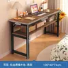 Mesa Rectangular Larga, Escritorio Doble para Uso Doméstico, Mesa de Acero y Madera, Escritorio de Trabajo, Escritorio para Computadora de Oficina, Escritorio de Estudio Montado en la Pared, Forma Rectangular